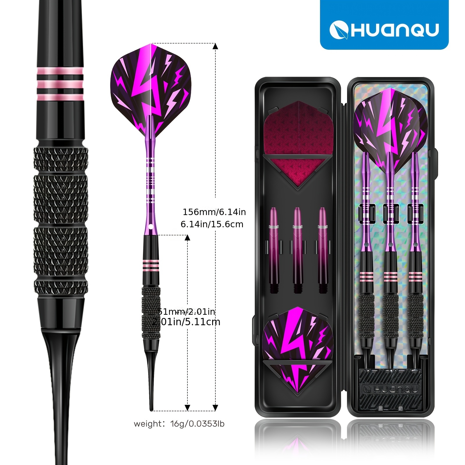 16G Safety Darts 3pcs Professional Dart Set with Extra Flights