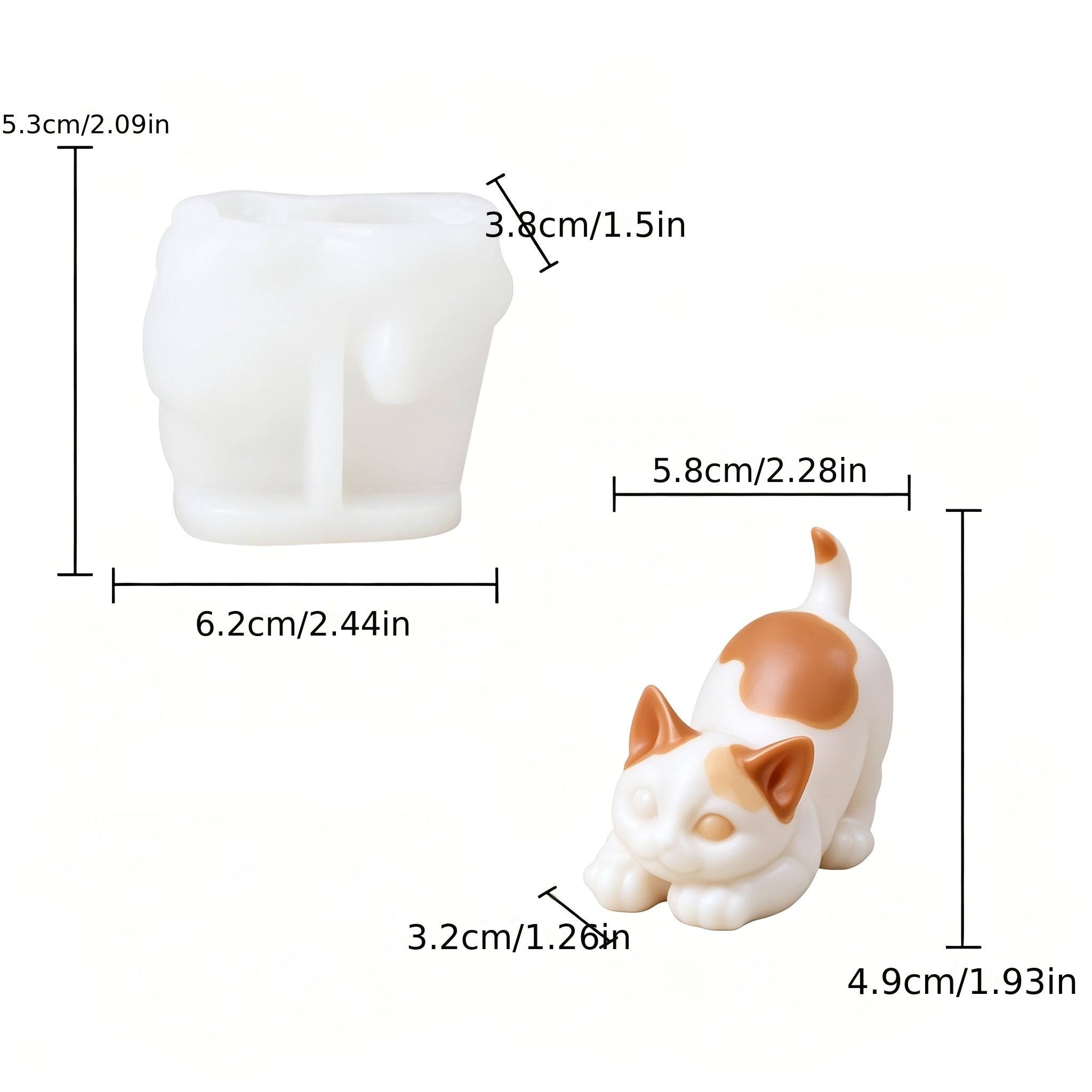 TEMU Stampo in silicone Gatto, stampo a forma di animale per modelli di animali 3D, per candele, artigianato in gesso, riutilizzabile, per Natale,