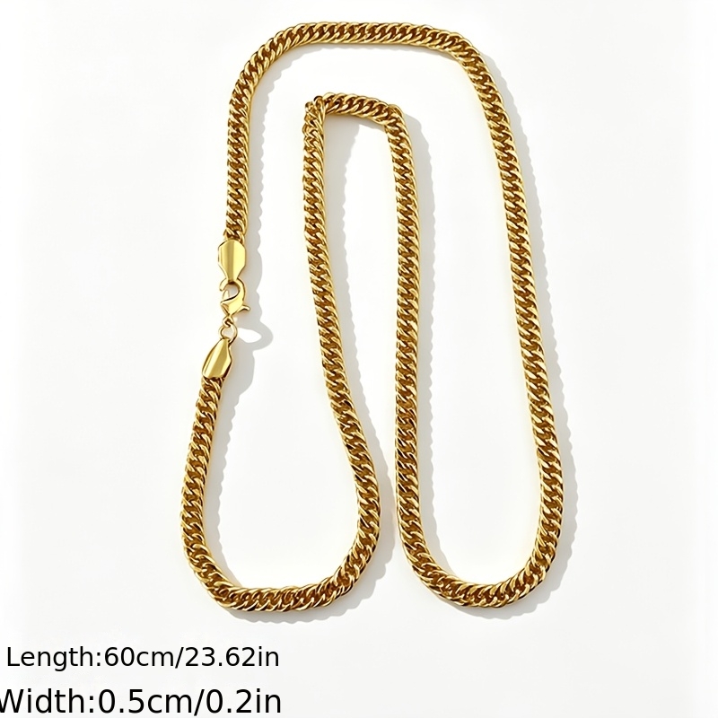 2pcs Men's Thickened Cuban Chain Necklaces, Dual Sizes