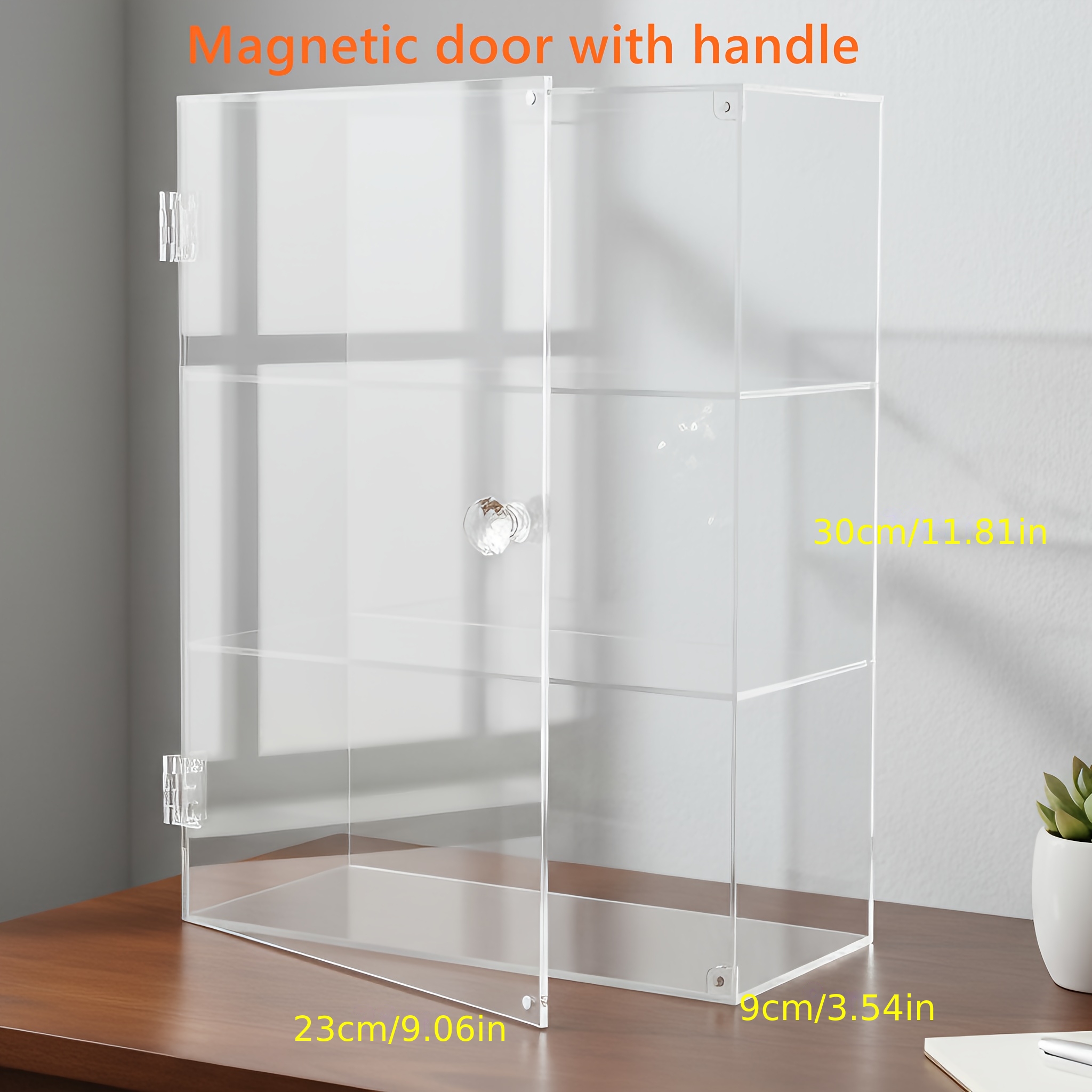 1pc Transparent Dustproof Display Cabinet, Easy To Open Without Assembly, Made Of Acrylic Material, Suitable For Storing Small Items, Hand Made Models, Lipsticks, , Makeup Organizer