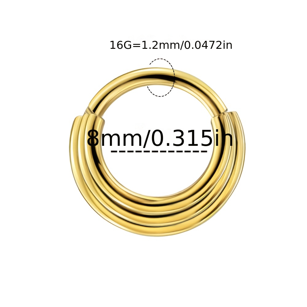 16g Septum Ring 316l Stainless Steel Body Piercing Jewelry Hypoallergenic Plating Nose Ring Cartilage Helix Clicker Daith Piercing Jewelry For Women