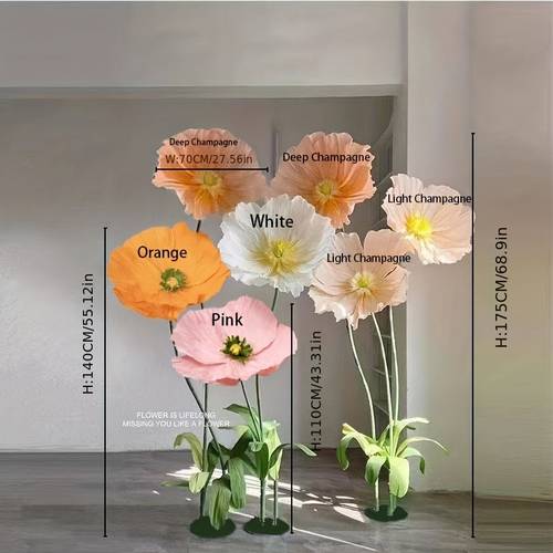 1pc 7pcs set giant artificial flowers mall landscaping floral arrangements exhibition decorative flowers holiday event party decorative flowers wedding aisle flowers store window corner decoration flowers