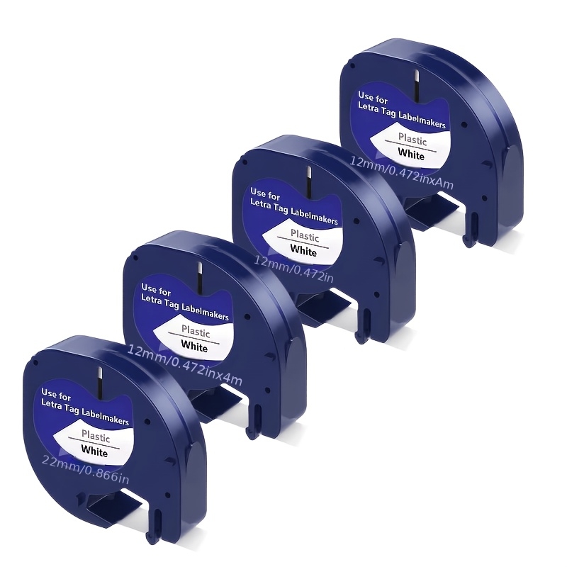 TEMU 4-pack Compatible For Letra Label Tape Refills - Carbon Ribbon Refill Roll Suitable For Label Maker Lt100h/lt100t/lt110t/200b/, White Plastic