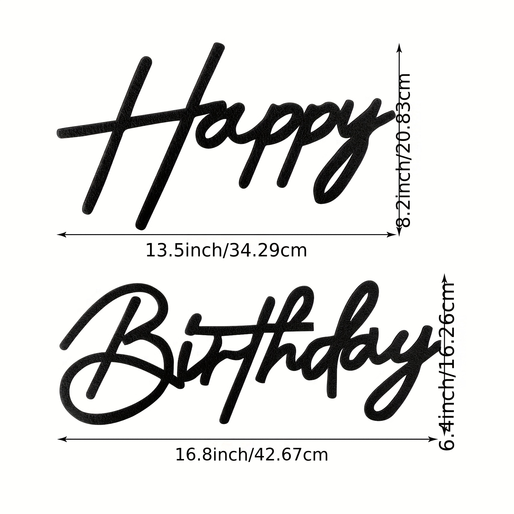 Image of Happy Birthday Sign - Black Felt 'happy Birthday' Letter Sign For Balloon Arch Backdrop Decorations - 1 Count, Unisex, All Ages
