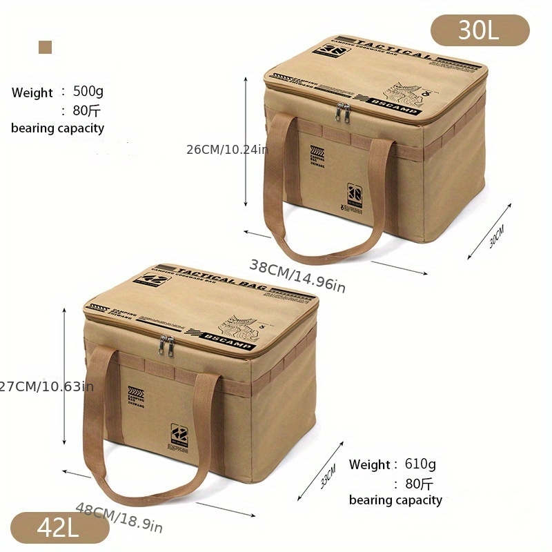 TEMU Outdoor Camping Storage Bag, Large-capacity Tactical Travel Picnic Camping Bag Protection, Square Bag For Storing Gas Canisters, Cooking