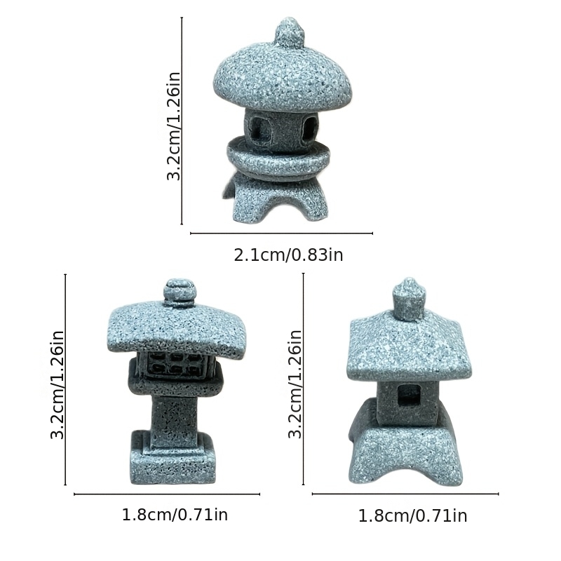 3pcs japanese zen stone lanterns cute round pagoda - Temu