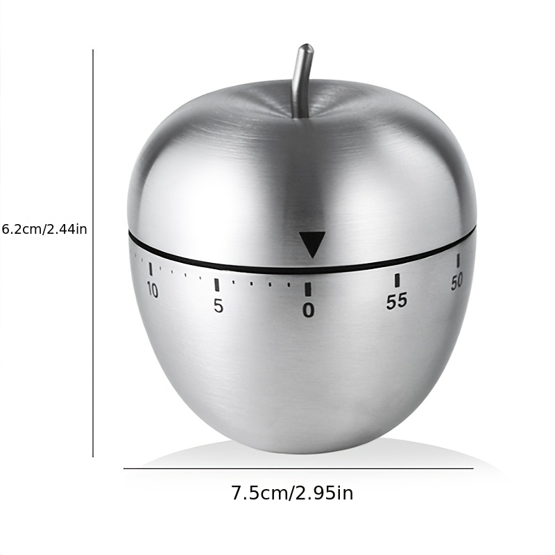 TEMU 1pc Egg-shaped Mechanical Kitchen Timer With & Scale - Stainless Suitable For Baking, Cooking, For,, For Students, Timer For, Stove, And Use