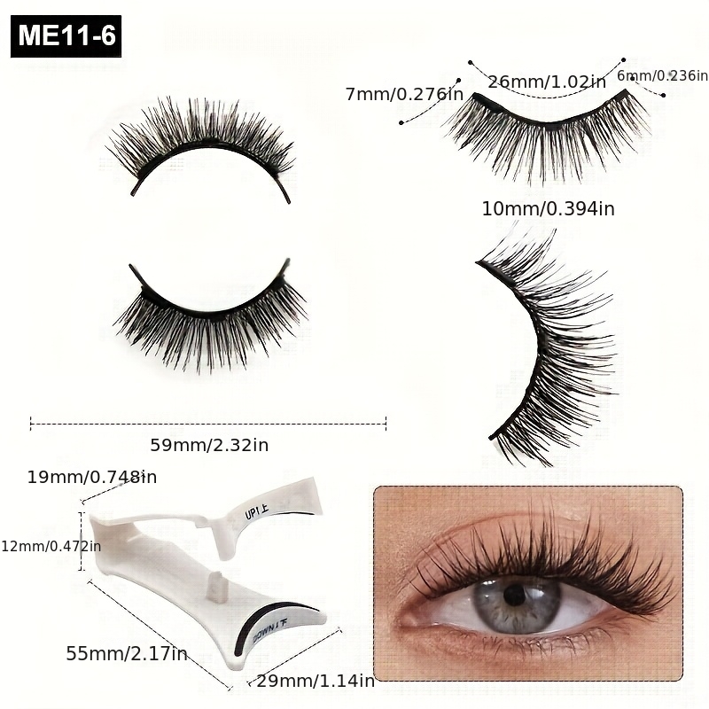 Image of Magnetic Eyelashes Kit - Reusable No Glue Needed, Applicator For Instant - Daily Wear Fake Eyelashes For Women