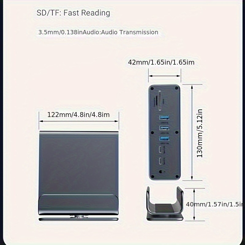 Triple Display Video Docking Station 15-in-1, MST Port, HD 4K 60Hz, DP 3-Screen Extension, USB 3.2 10G, USB C 15-in-1 Hub, SD, TF, Audio, Gigabit Ethernet