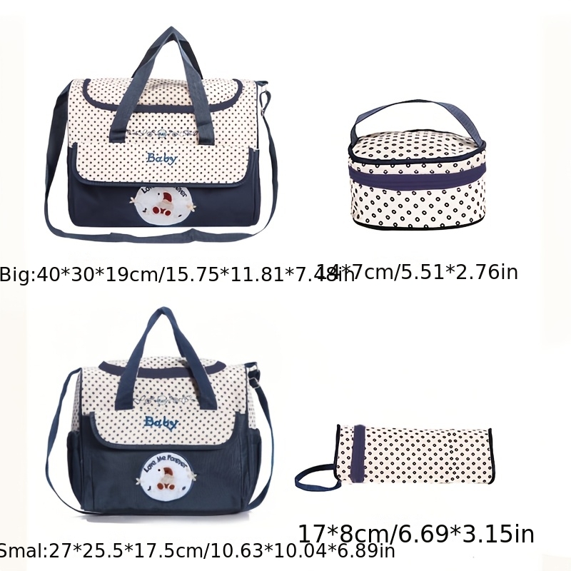 5pcs Mommy Bag Set (Large Bag, Small Bag, Bottle Bag, Formula Bag, Diaper Changing Pad, 5pcss in Total) Multifunctional Large Capacity Single Shoulder Crossbody Diaper Bag Mother And Bag