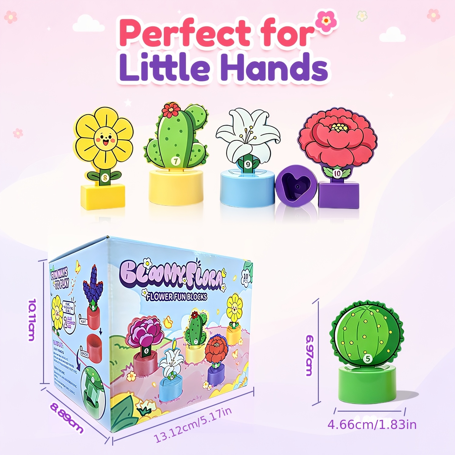 Flower Garden Building Toy for Shape Sorting and Stacking