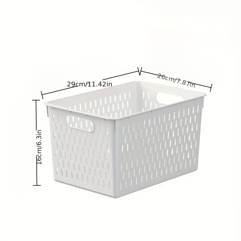   large capacity plastic kitchen storage basket durable moisture resistant organizer for snacks utensils more   with handle multi purpose desktop bin shelf basket shelf baskets