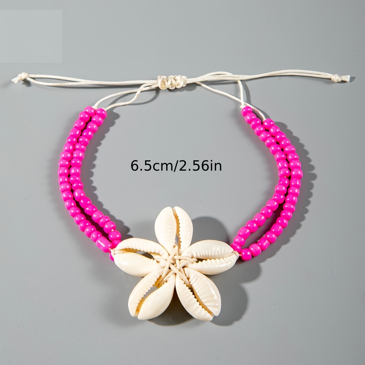 Bohemian Ocean Style Resin Scallop Woven Flower Anklet