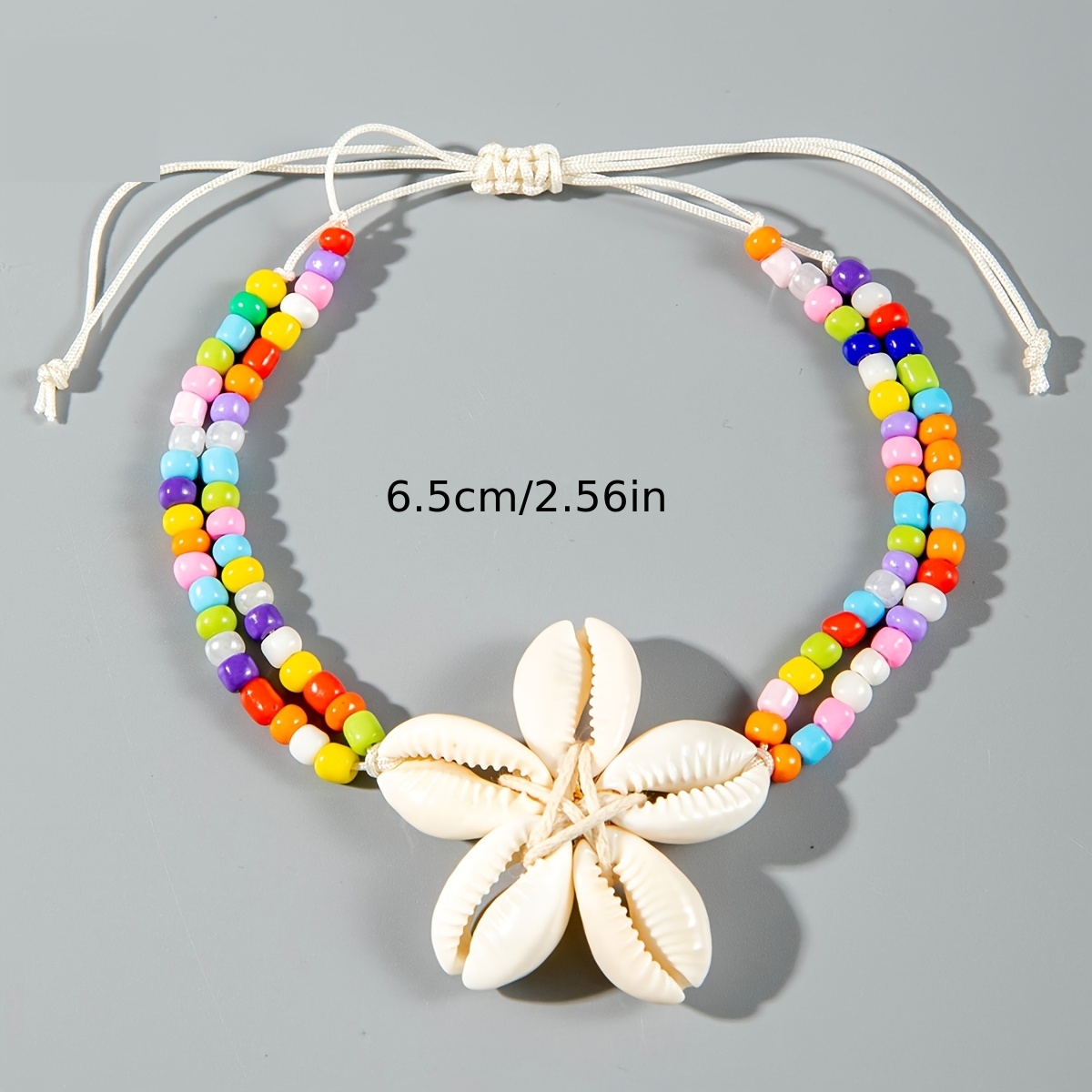 Bohemian Ocean Style Resin Scallop Woven Flower Anklet