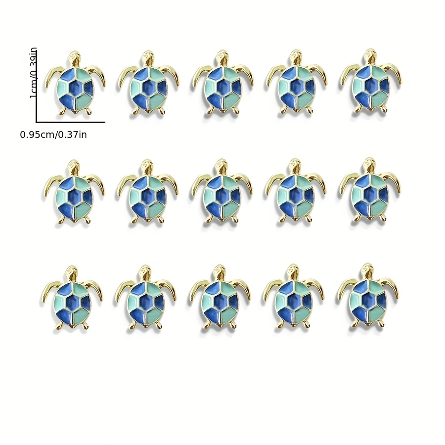 15 Alloy Nail Art Accessories Drip Oil 3d Turtle Nail Diamond Decorative Accessories