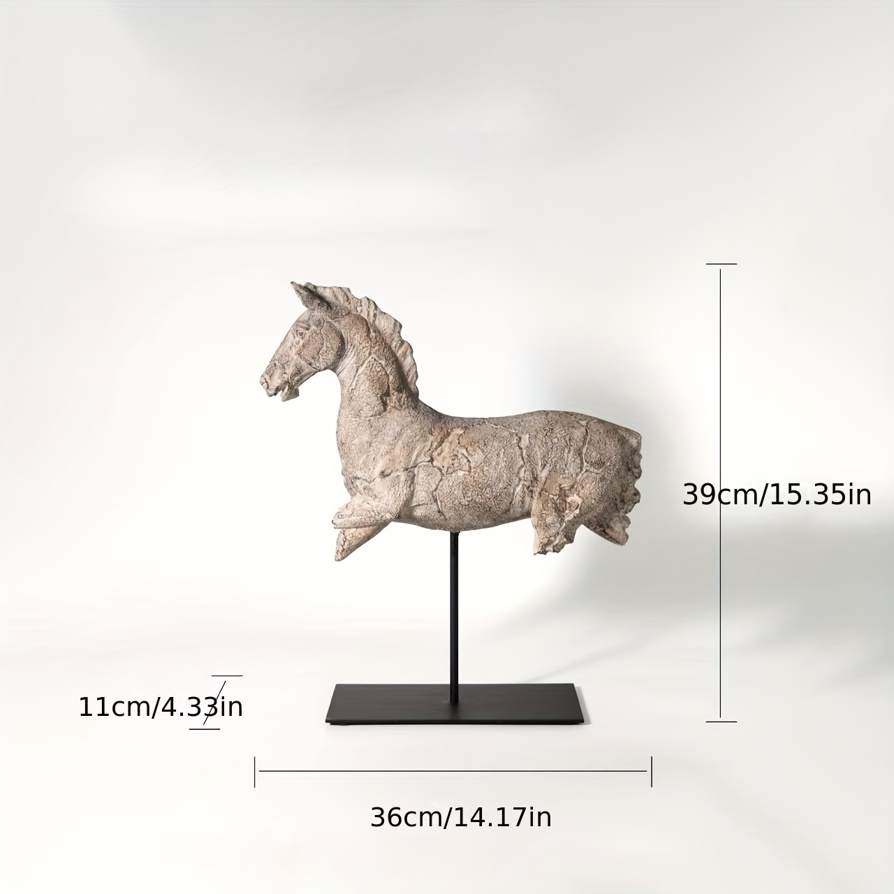 Contemporary Japanese Wabi-Sabi Style Abstract Art Horse Sculpture | Resin Statue for Home and Outdoor Decor, Suitable for Various Room Types and Holidays