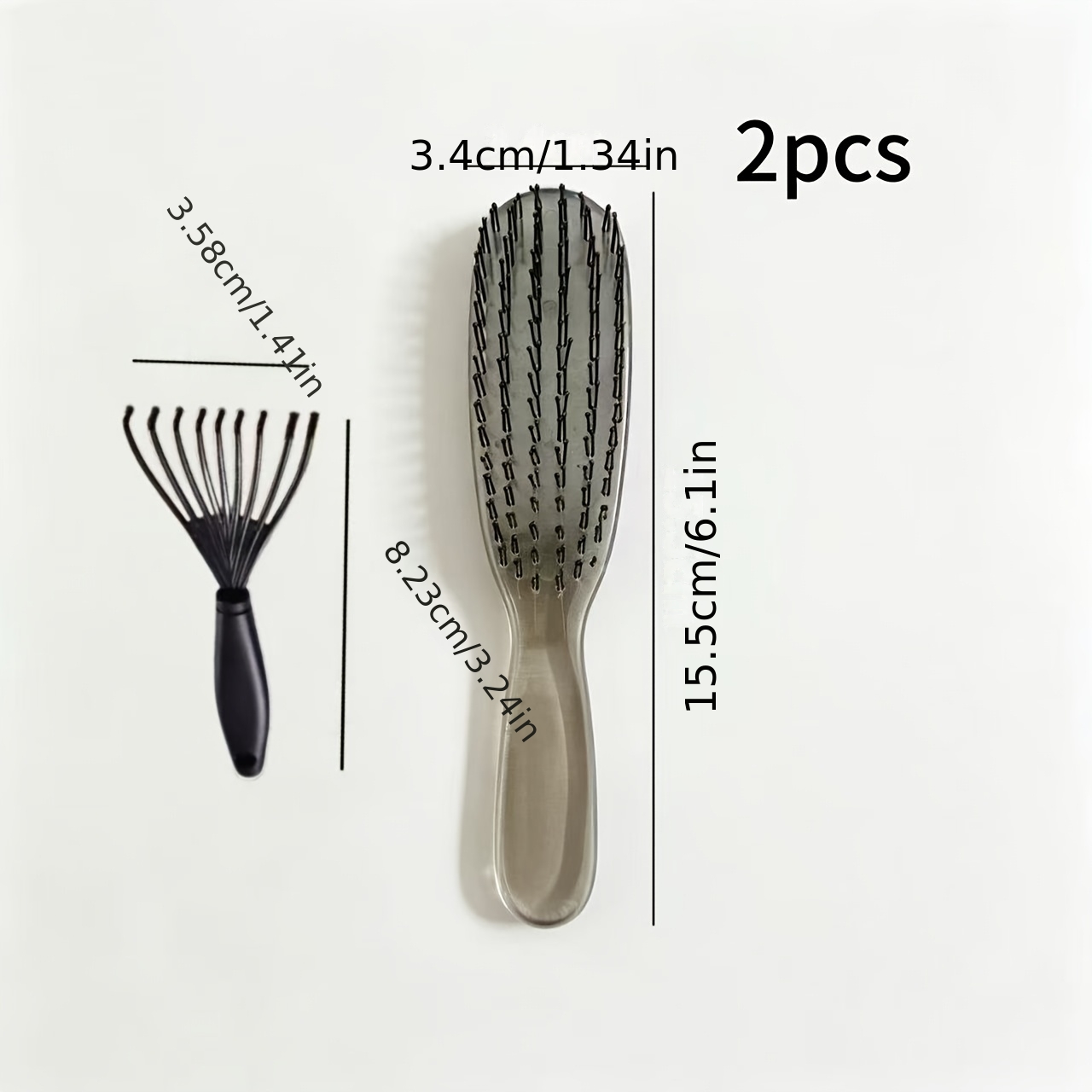 TEMU Upgraded 2pcs Women's Set - 1 Detangling Rake + 1 Comb - Anti-static, For Wet And Dry Use, , Easily Detangles, Suitable For All Hair Types