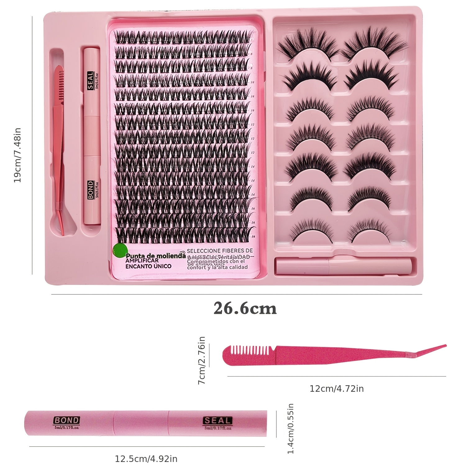 Image of False Eyelashes 7 Pairs 3050d Eyelash Set Eyelash Extension Tool Women' Lashes European And Eyelashes Christmas Gift 80d Eyelash Clusters