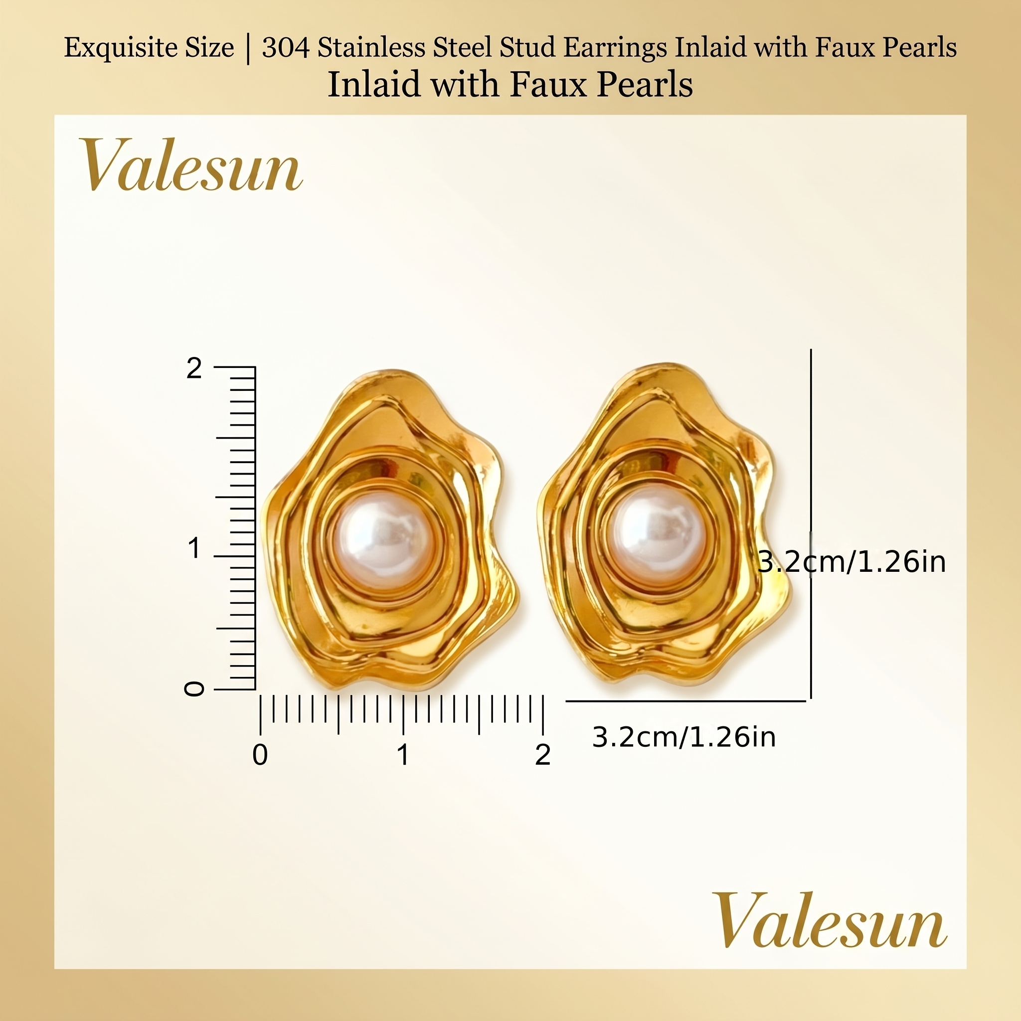 Women's 18K Gold Plated Hypoallergenic Stainless Steel Earrings, Versatile Gift
