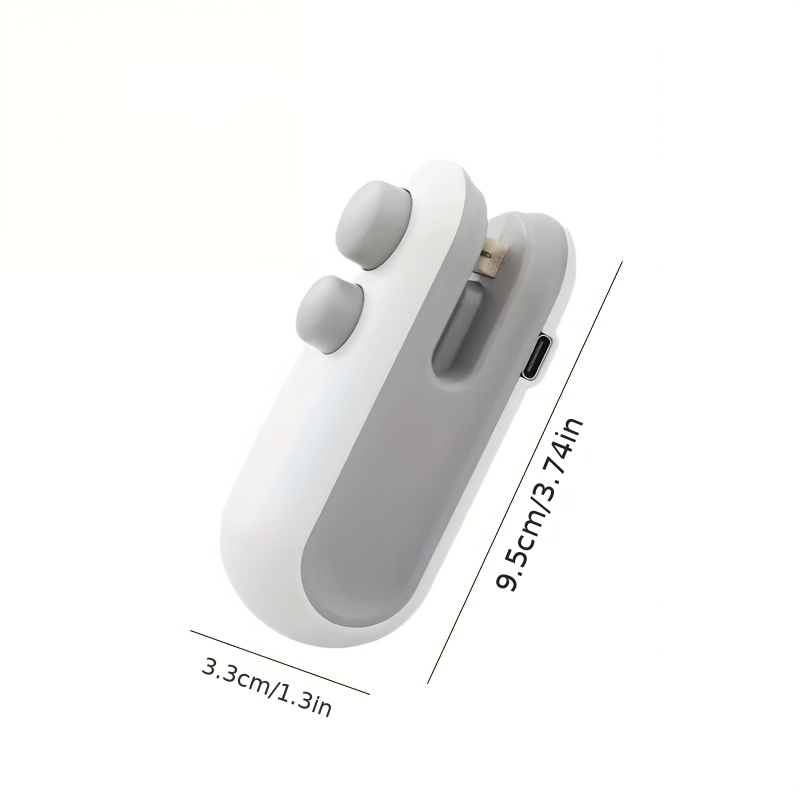 2pcs snack bag sealer set | 1 sealer + 1 usb charging cable, built-in lithium battery, low power consumption, hand-press  , portable for home / picnic / outing / travel, chip & cookie bag sealing tool, quiet &   sealing 2