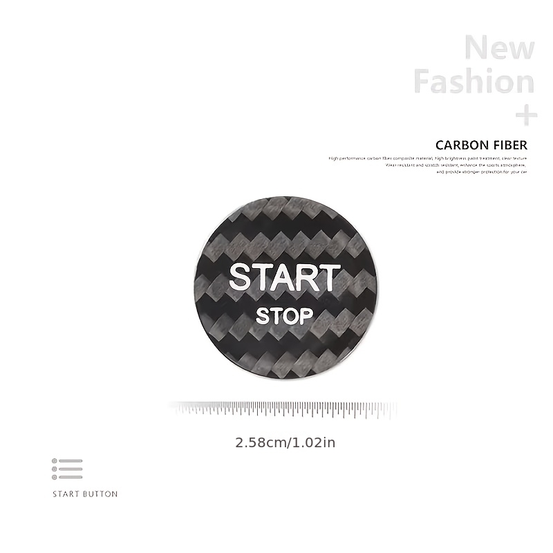 TEMU Autocollant en fibre de pour modèles , 308S, 508, C4L et DS5, conçu pour rehausser intérieure du bouton Start/Stop. Batterie non incluse. Cette