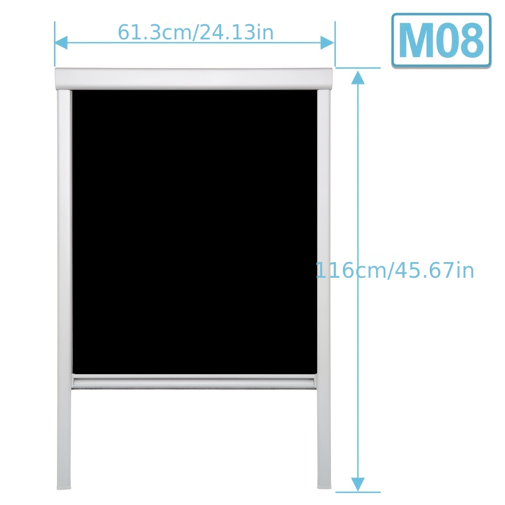 TEMU Skylight Curtain, Model M08 (w61 X H116cm), Blackout Roller Shade With Perforations For , Fits Window Types, Lightweight And Effortless