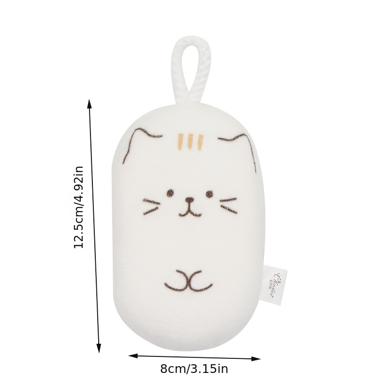2pcs Soft Cat Shaped Bath Sponges, Gentle Exfoliating