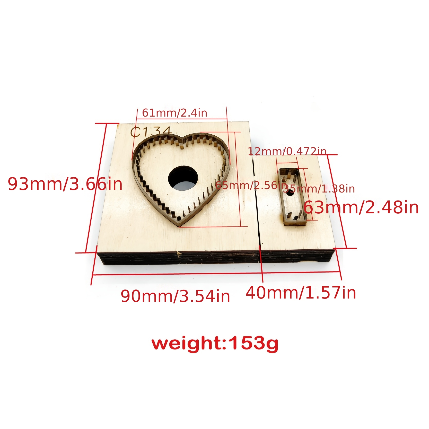 TEMU C134 Heart-shaped Leather Keychain Punching Die, Handmade Diy Leather Craft Pendant Hanging Accessory Cutting Tool