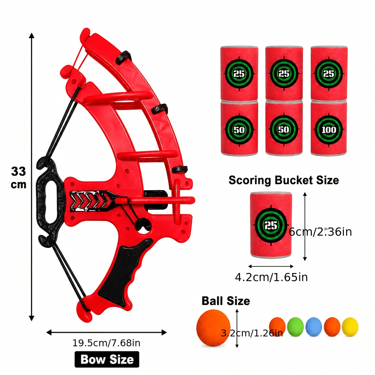 12pcs Bow and Arrow Toy Set with Foam Buckets