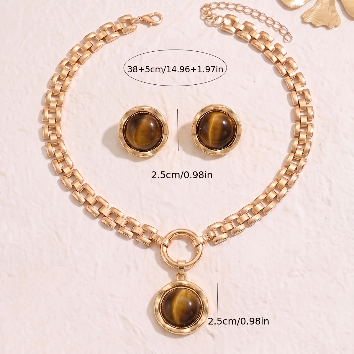 2pcs Retro Elegant Bracelet & Pendant Set for Women