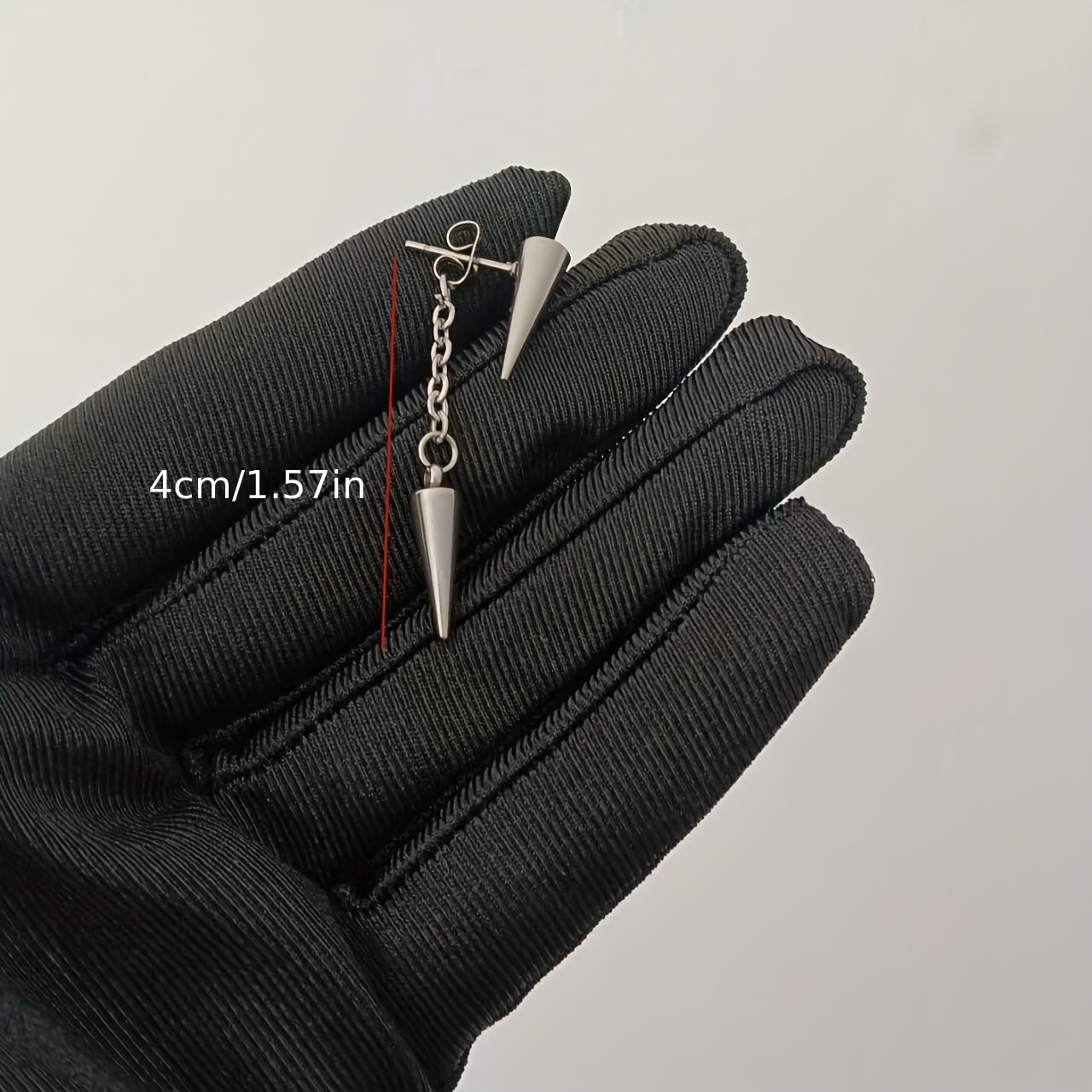 TEMU Set Of 2 Punk-style Rivet Earrings Made Of Stainless Steel, Suitable For Helix And Cartilage Piercings, Designed For Body Jewelry Enthusiasts