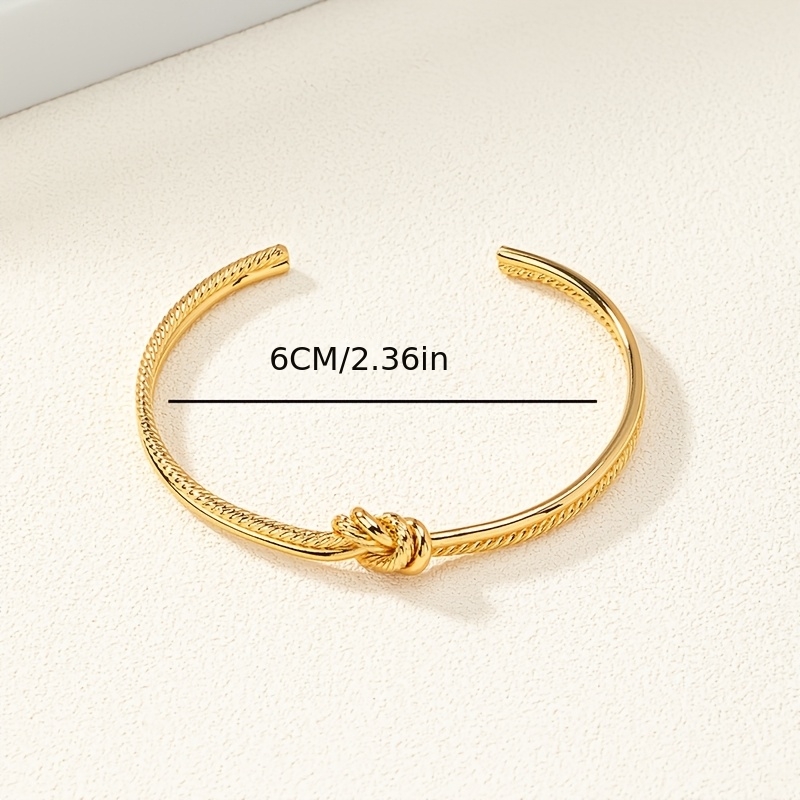 Women's Elegant Twist Double Layer Knot Open Bangle