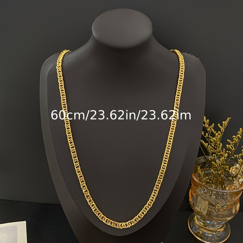 2pcs Men's Thickened Cuban Chain Necklaces, Dual Sizes