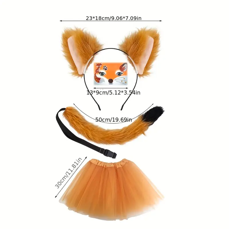 XEPST Ensemble de Costumes de Renard Animal, Costume de Renard en Fausse Fourrure avec Masque de Renard Queue de Renard pour Accessoire Déguisement Costume Anniversaire Halloween Carnaval,Marron XEPST Ensemble de Costumes de Renard Animal, Costume de Renard en Fausse Fourrure avec Masque de Renard Queue de Renard pour Accessoire Déguisement Costume Anniversaire Halloween Carnaval,Marron