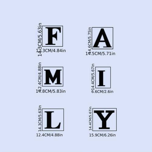 6pcs home decor letter stickers modern minimalist style suitable for living room bedroom bathroom kitchen easy and warm full of family and housewarming celebrations wall stickers for home decoration