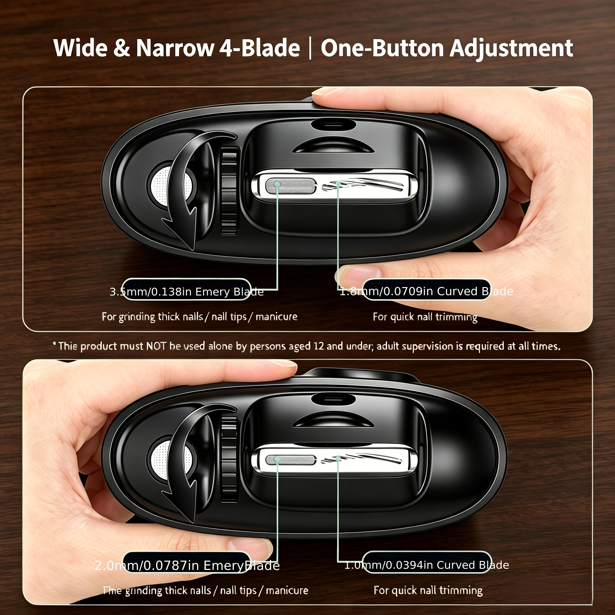 Electric Nail Clipper with HD Magnifier for Elderly