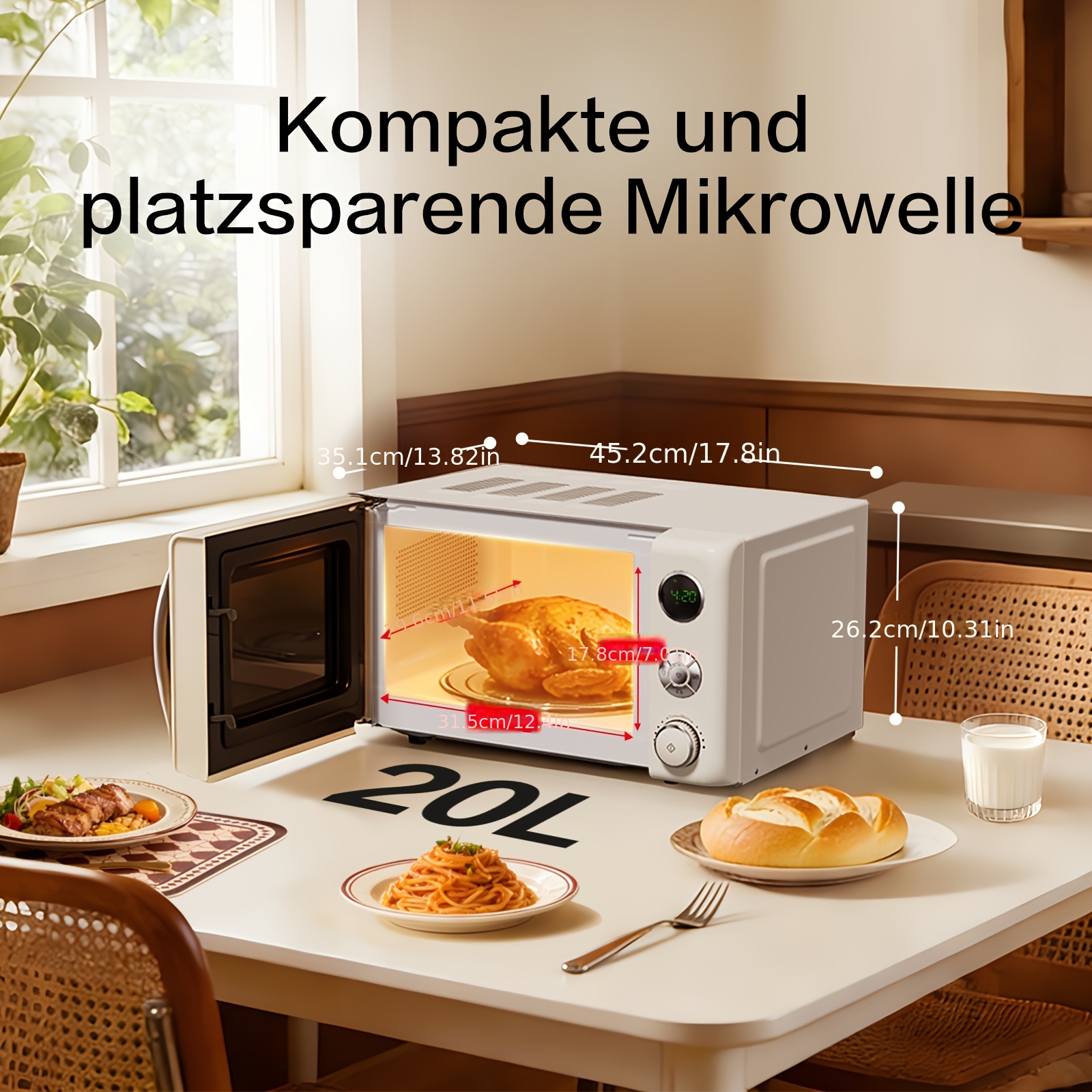 Galanz Hd Digital Display Oven, 20l, 700w High Power Multifunctional Heating And Defrosting Integrated Small Kitchen Appliance, Safe And Easy To Clean Microwave Oven