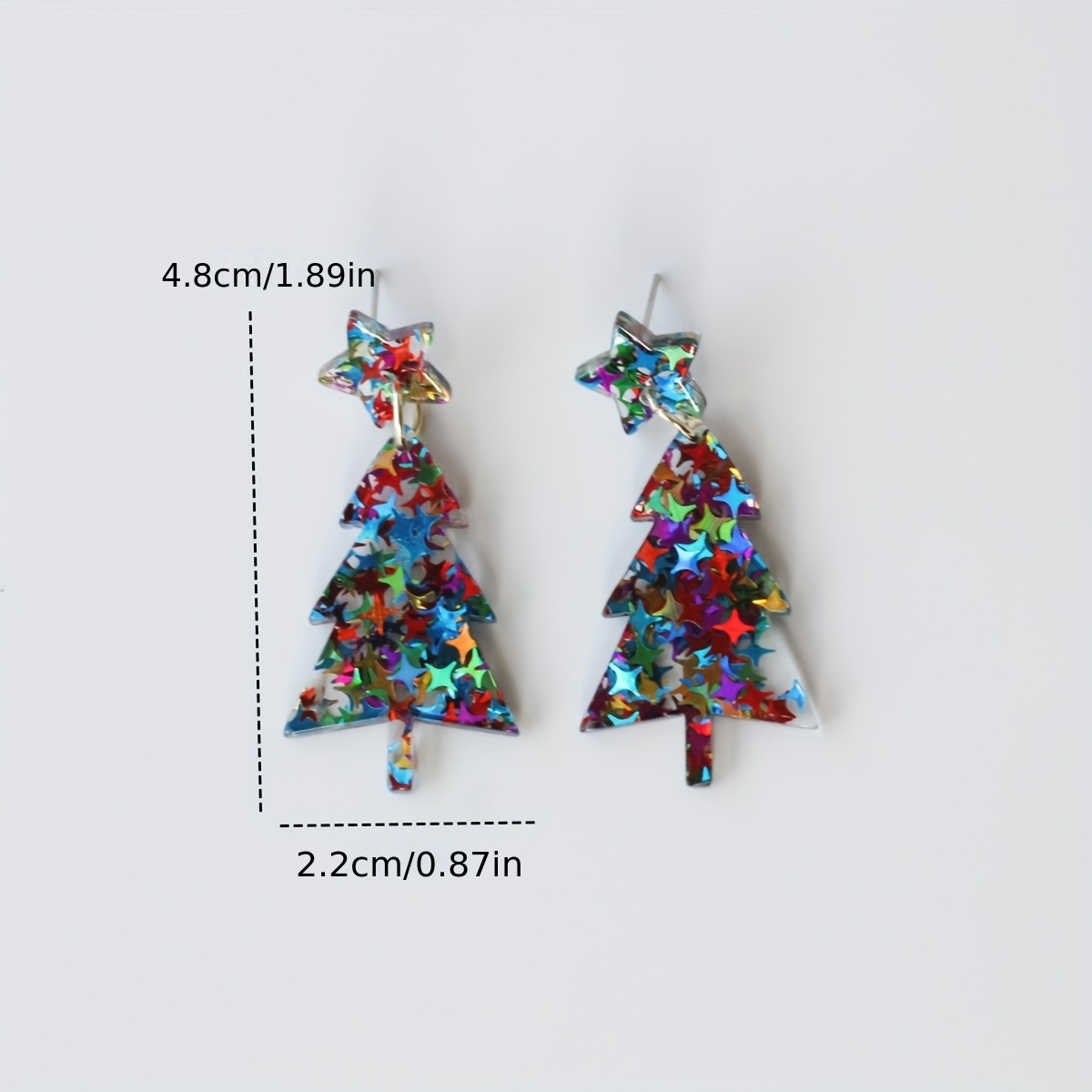 Sparkling Colorful Star Fragment Acrylic Drop Earrings for Women