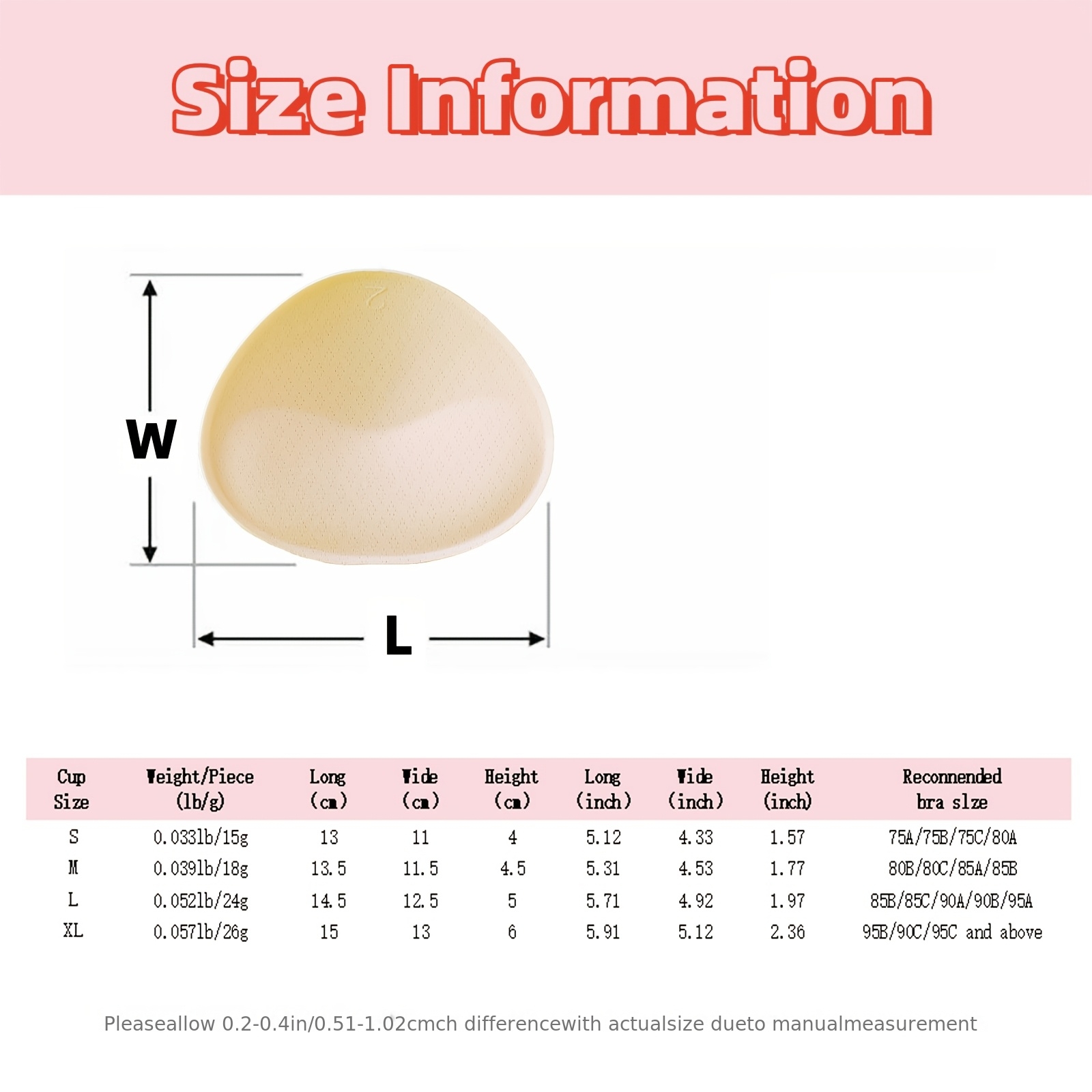 Image of Post-surgery Bra Inserts - Lightweight Breathable Washable Prosthesis Pads For , Comfortable For Mastectomy, Swimwear & Sports Bras, Elegant (hand Washable, )