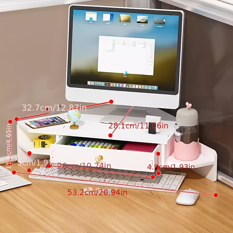TEMU Ergonomic Laptop Risers And Storage Solutions, Perfect Corner Mounting, Integrated Functions, , Storage, Universal Compatibility, Desk Setup,