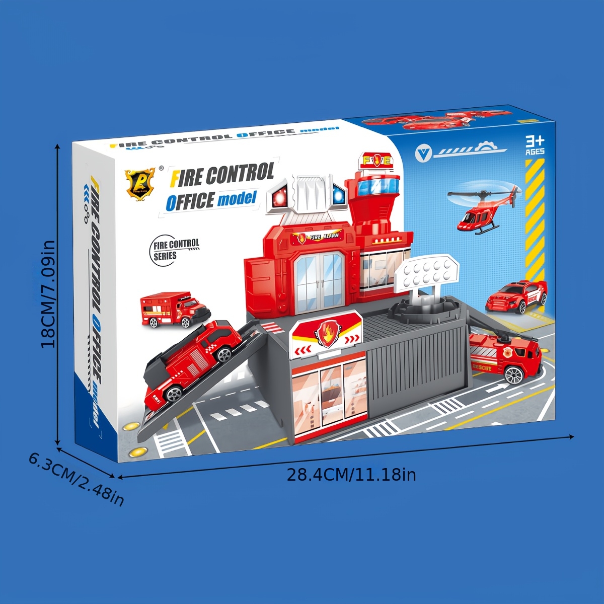 Children's Fire Station Model Toy Set with Vehicles