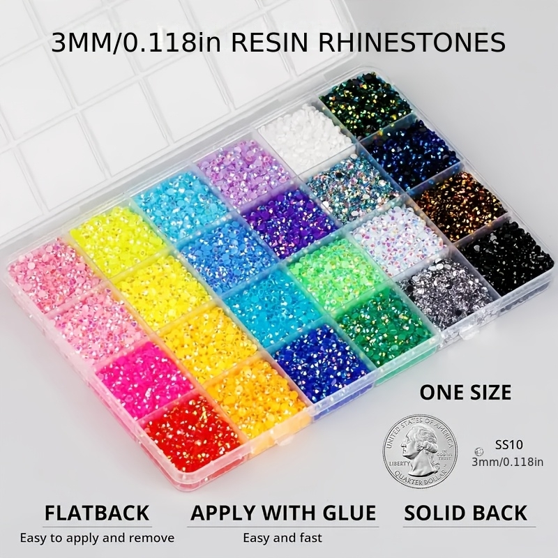32000 40 color 3mm resin rhinestones jelly colored resin diamonds transparent   resin additions   bear sticker diamonds mobile phone case nail art flat   diamonds