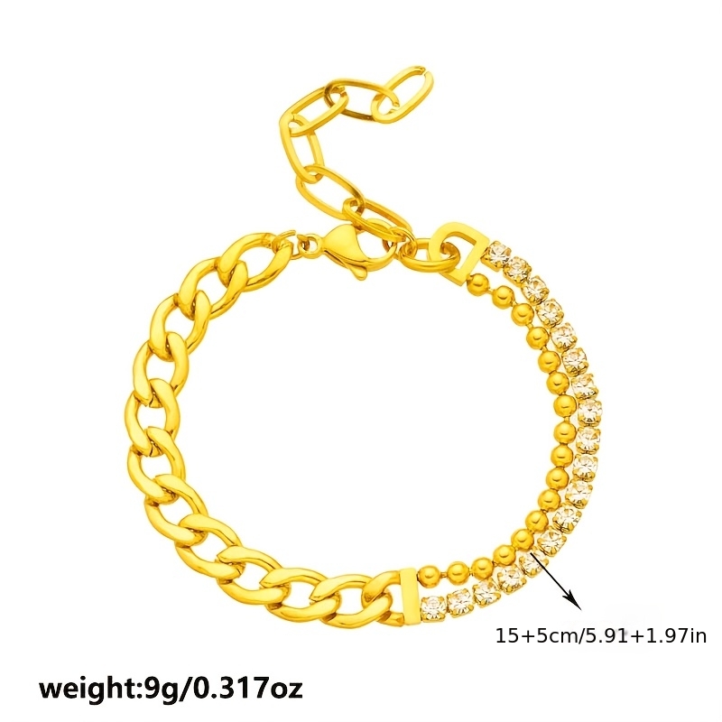 Creative Double-Layer Round Bead Pendant Bracelet, Light Luxury
