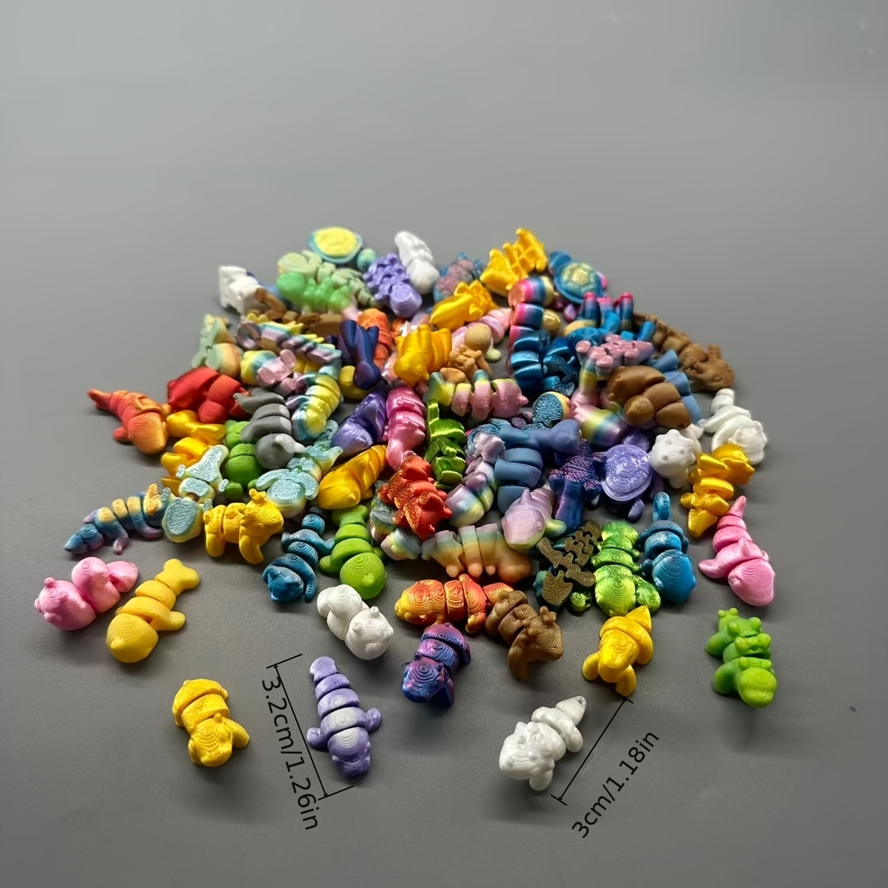 77pcs 3D Printed Movable Animal World Toy Set