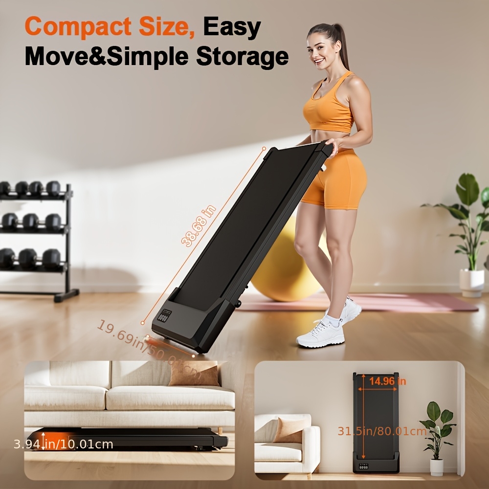 item picture Superun Under Desk Treadmill, Mini Portable Treadmill Quiet Walking Jogging Machine for Office Home Use, 113.4 KG Capacity, Without Battery