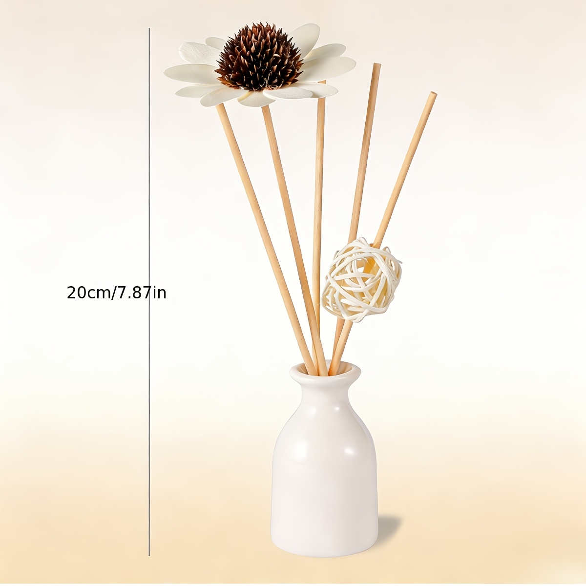 1pc gift box set of white ceramic bottle flameless accessories rattan reed and ball suitable for birthdays graduations weddings mothers day thanksgiving easter romantic gifts hotel room living room decoration and accessory set ornament Product details 4