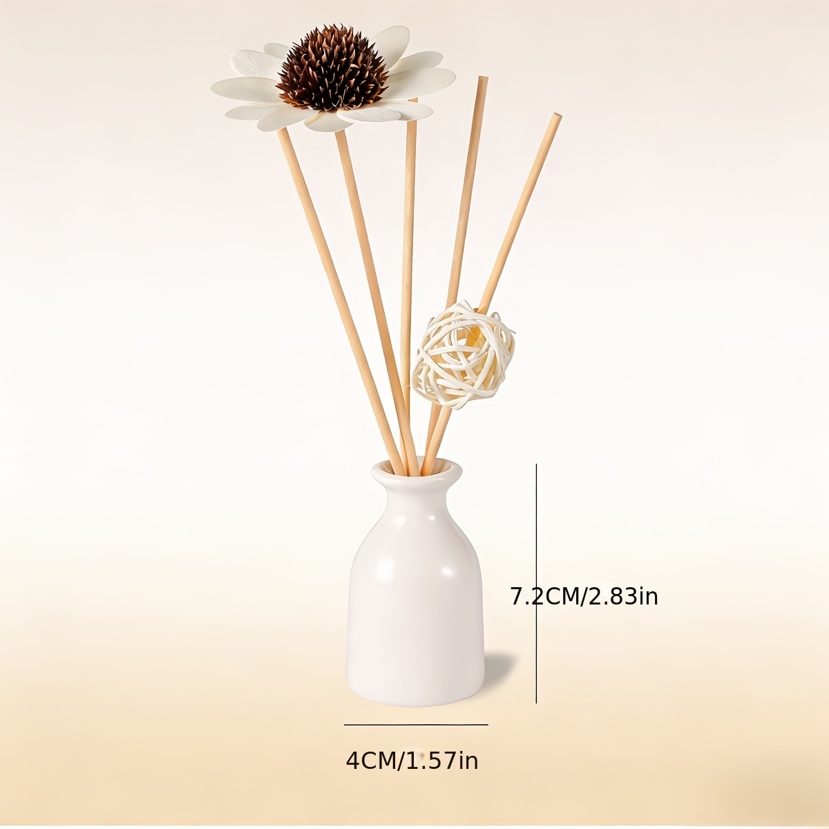 1pc gift box set of white ceramic bottle flameless accessories rattan reed and ball suitable for birthdays graduations weddings mothers day thanksgiving easter romantic gifts hotel room living room decoration and accessory set ornament Product details 2