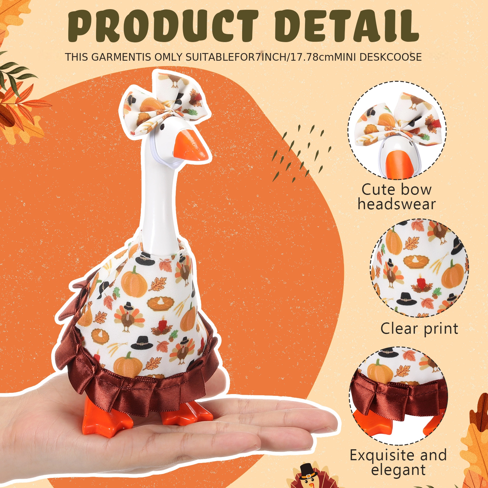 TEMU 10pcs Set Holiday Mini Desk Goose Outdoor Statue Outfit Summer Fall Halloween Christmas Winter Goose Statue 7-inch Desktop Goose Table Decor