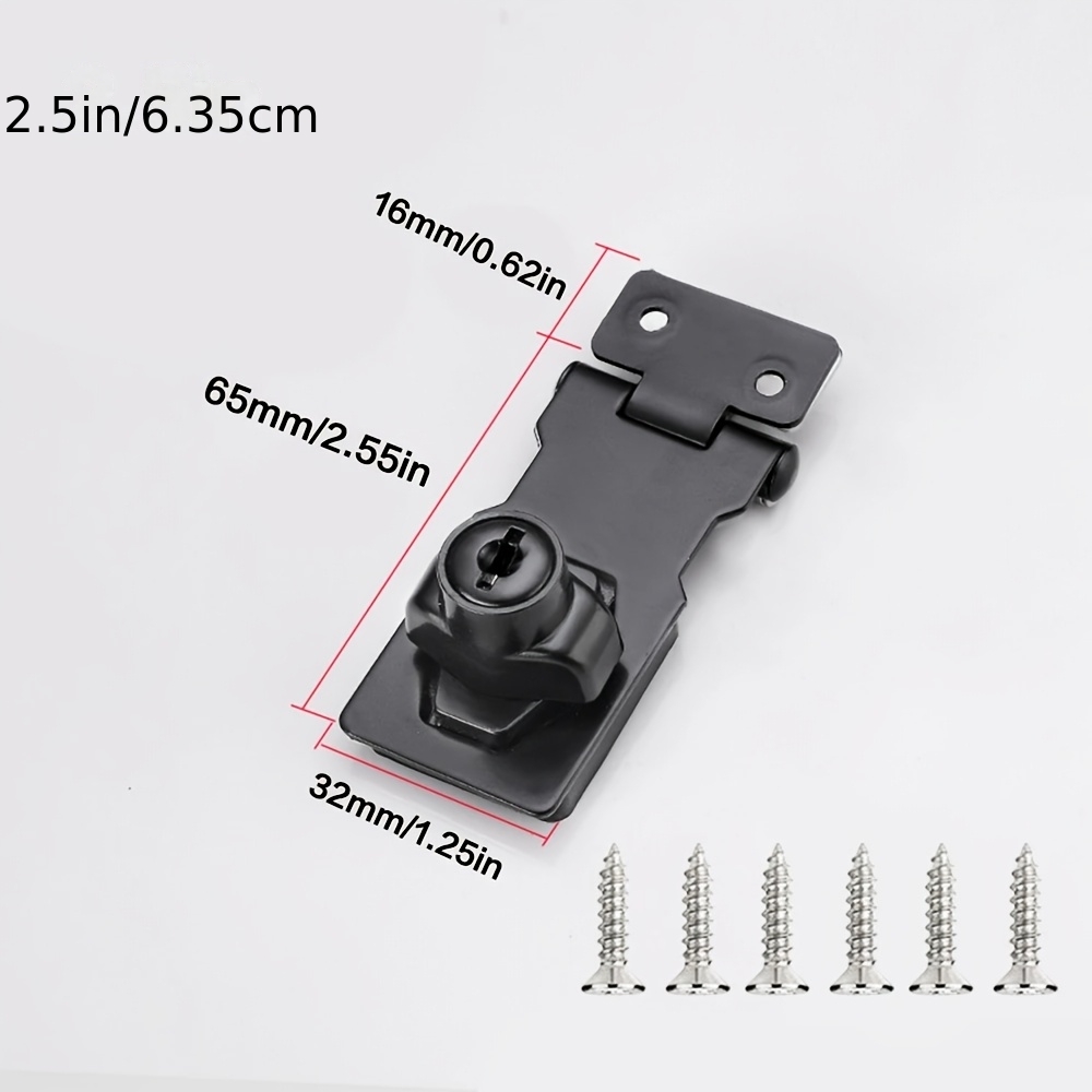 TEMU Ensemble de serrures antivol en acier inoxydable de 2,5 pouces (comprenant boucle de serrure + 2 clés) - Serrure en métal , convient aux tiroirs