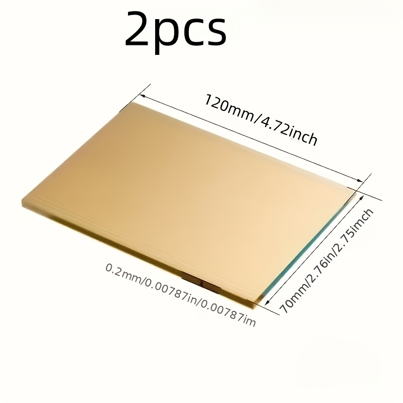 TEMU 2 Pack Blank H65 Brass Nameplate 120mm X 70mm/0.2mm Ultra-thin Brass Nameplate Business Card, Used For House Number Plate, Equipment Nameplate,
